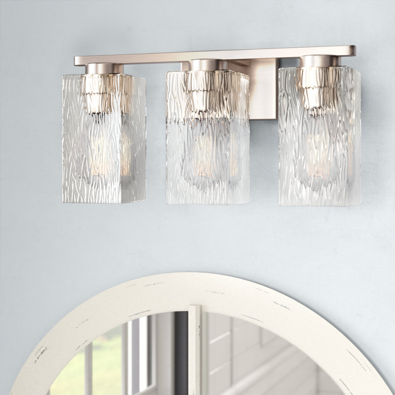 Éclairage de coiffeuse à intensité variable Baring, Nickel satiné, Incandescent
