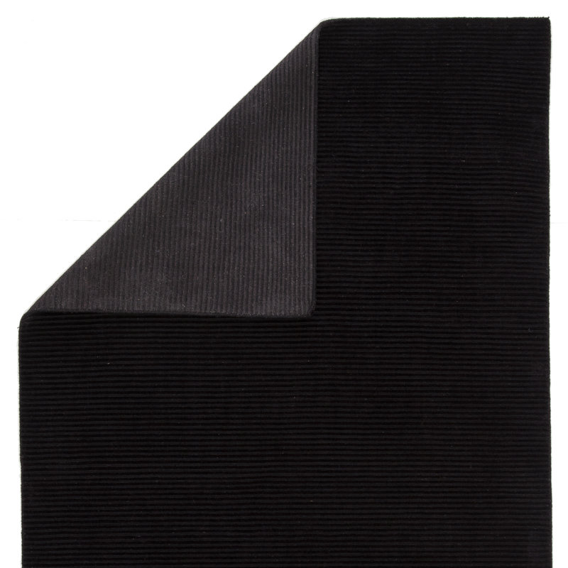 Tapis noir jet fait à la main Bedfo, Rectangle 5 pi x 8 pi