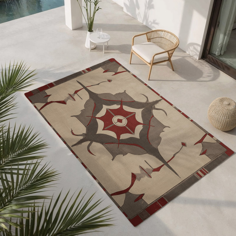 Tapis intérieur et extérieur en mosaïque Chateau, Rectangle 1 pi 6 po x 2 pi 6 po