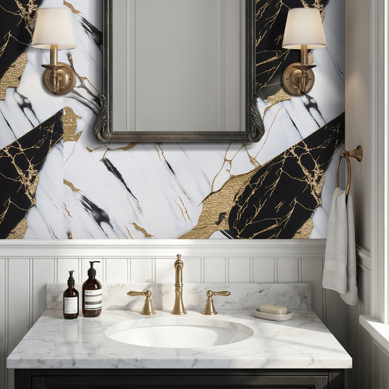 Self-Adhesive Marble Pattern Wall Tile Sticker