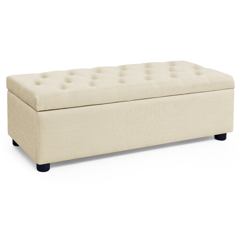 42.25” Brizeth padded footrest with solid wood storage