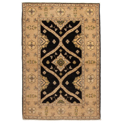 Peshawar Ziegler Black Rug 3'4" x 4'10"