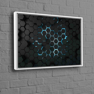 3D Effect Black Geometric Shapes Canvas Wall Art Ideal for Loft Decor as a Unique Gift