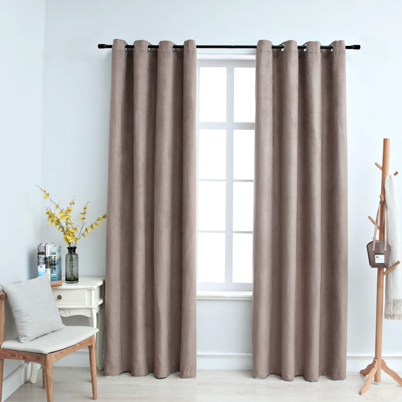 Azurah Blackout Curtain Pair, Width 140 x Drop 245cm, Taupe