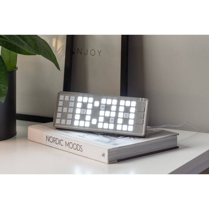ABS Electric Alarm Tabletop Clock, Grey
