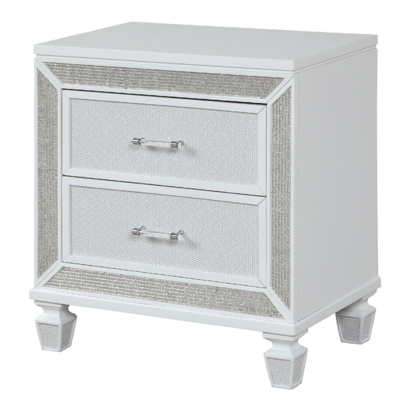 Table de chevet 2 tiroirs Crystal