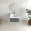 Armoire de salle de bain murale grise-470709736