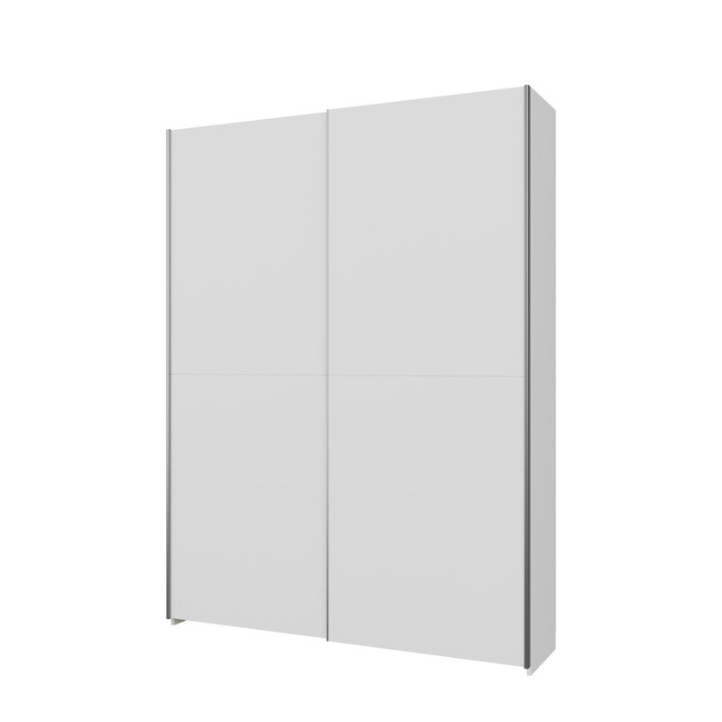 Bowning 2 Door Sliding Wardrobe with Pull Out Rail in White, 151 cm