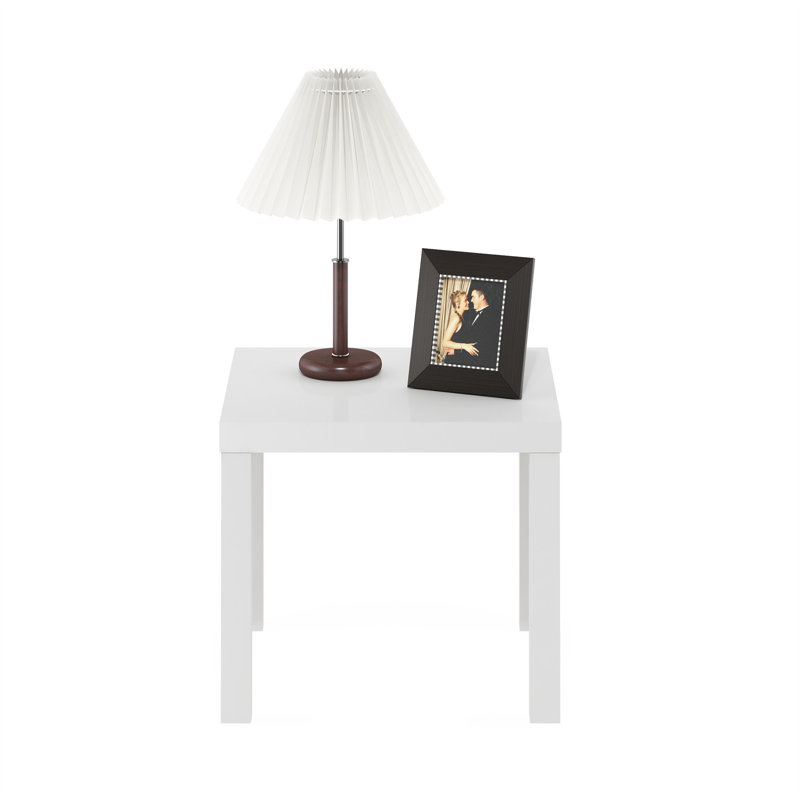 Kincer Square Side End Table, White