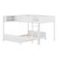 Lit superposé en bois double avec lit superposé double avec plateau de rangement intégré et échelle, avec support à lattes, aucun sommier nécessaire-133667932