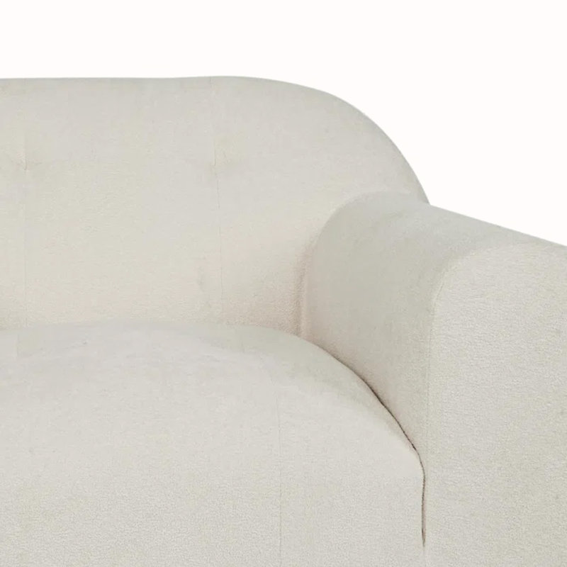 Amaryllis Modern Tufted Club Chair, Cream Boucle Incorrect