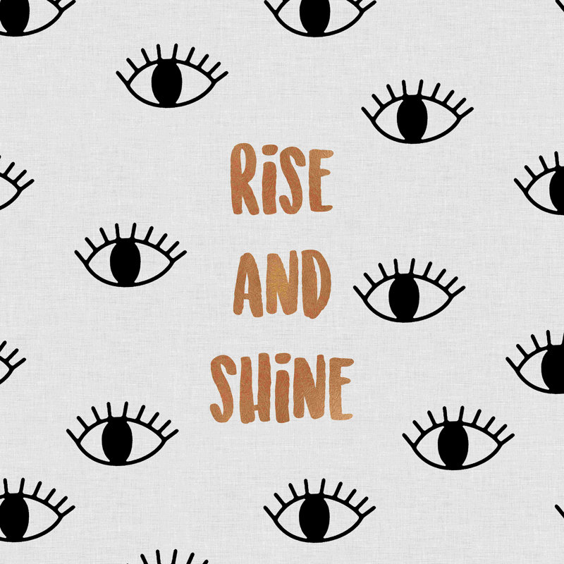 Citation de chambre à coucher Rise and Shine - impression, H 30 po x l 30 po, Non, Wrapped Canvas