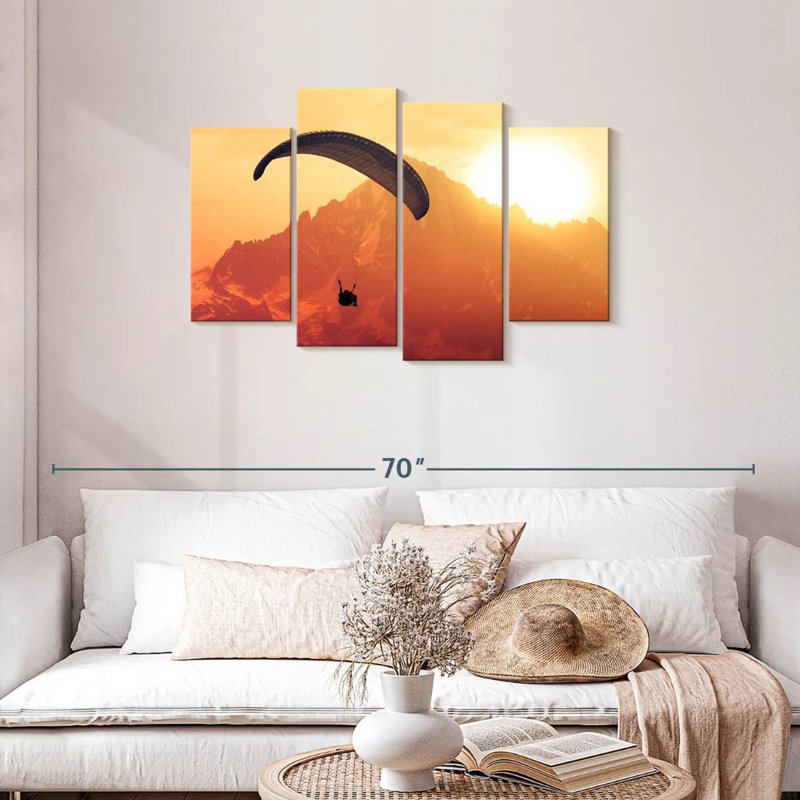 Sireci Paragliding Over Alps, 27" H x 43" W