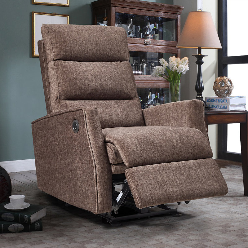 Fauteuil inclinable rembourré Phylisia, 100 % polyester gris
