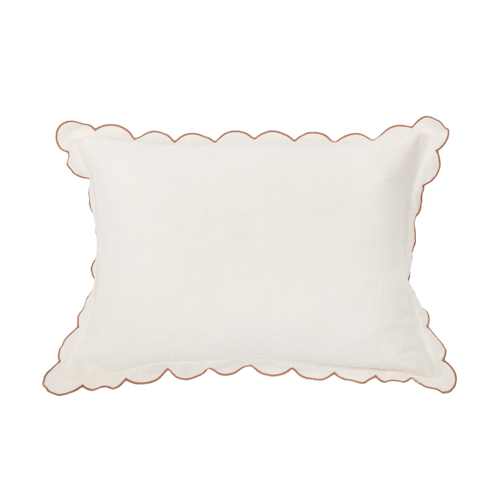 Kelly Linen Sham, Cream/Terra Cotta, Standard