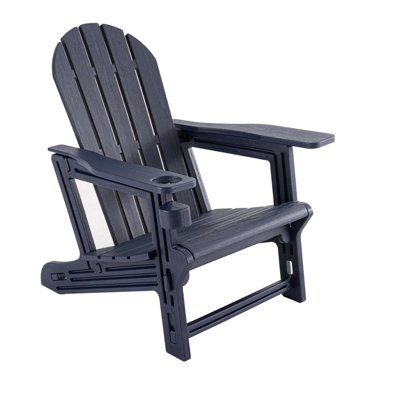 HDPE Folding Adirondack Chair, Gray