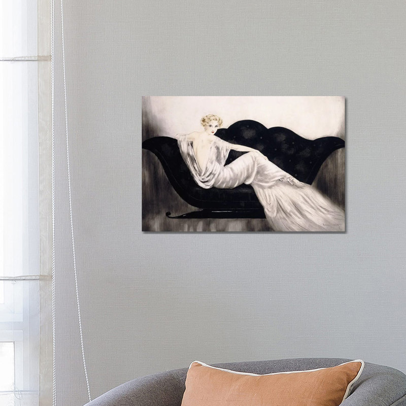 Le canapé, C.1937, H 18 po x l 26 po x P 1,5 po, Pas de tapis, Toile tendue