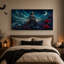 Reine squelette gothique parmi des roses sombres - Toile murale d'Halloween-1580013231