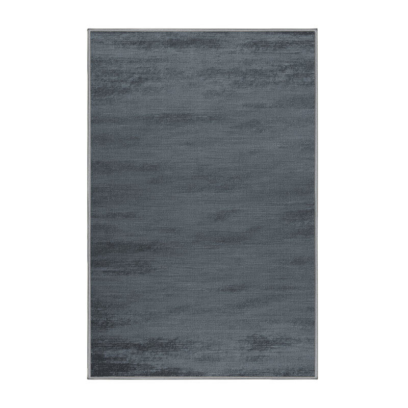 Machine Washable Solid Gray Area Rug, Rectangle 2' x 3'