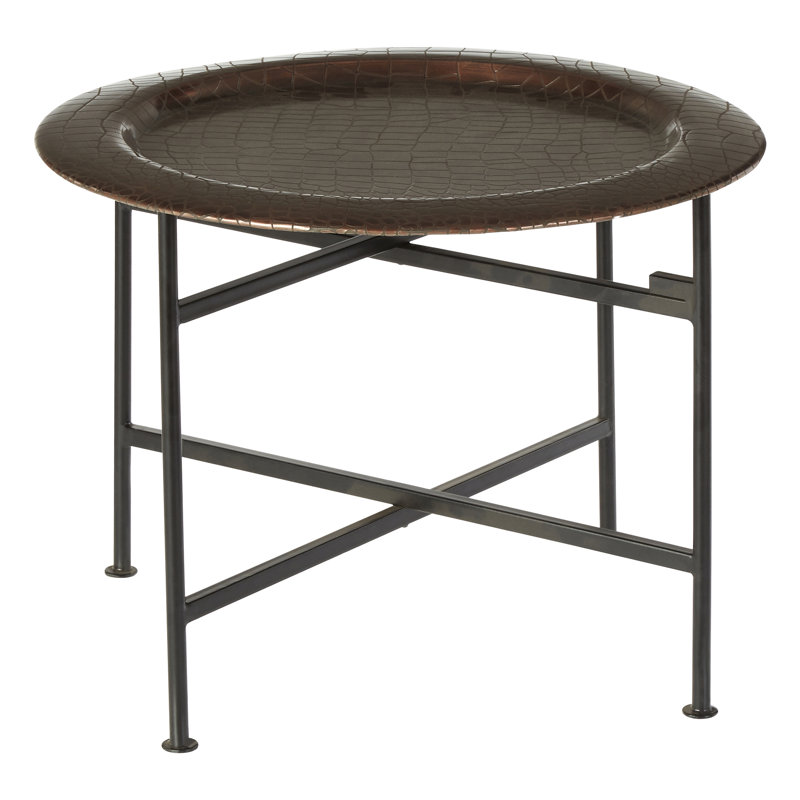 Buariki Tray Top Cross Legs End Table