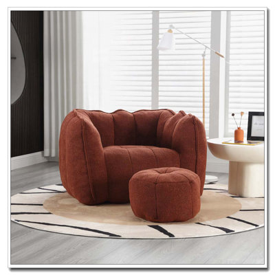 Fauteuil à billes avec repose-pieds en chenille