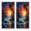 «Colorful Orange Palm Trees Sunset», 2 pièces-1084886590-1084886589