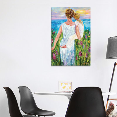 Mother And Daughter by Karen Tarlton - Wrapped Canvas Painting