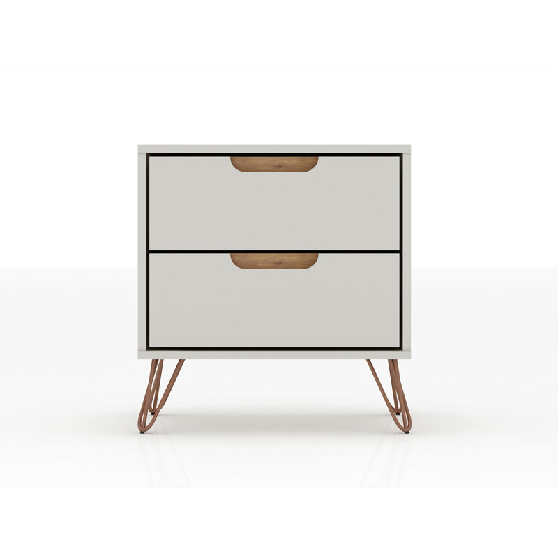 Rockefeller 20" Nightstand In Off White (2-Drawer), Off White