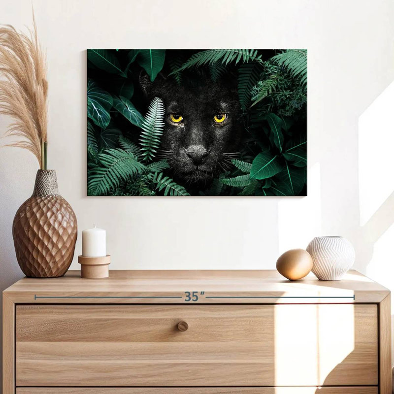 Panthère noire tropicale, H 16 po x l 24 po x P 1,25 po