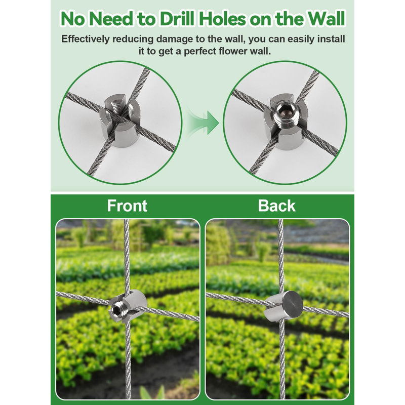 1.9cm H x 1.7cm W Metal Folding Trellis