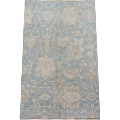 Tapis de zone en laine 5 pi 5 po x 8 pi 7 po noué la new age-in-of-kind main oushak Geo