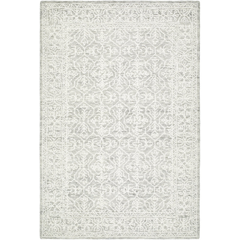 Cinaed Hand Tufted Wool Oriental Indoor Rug, Rectangle 9' x 12'