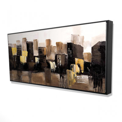 Earthy Tones Abstract Cityscape Print On Canvas