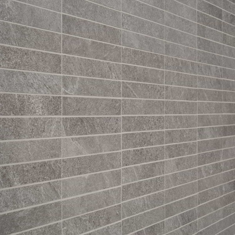 Era 1X6 Stacked Limestone Look Matte Porcelain Mosaic Tile, Slate Gray