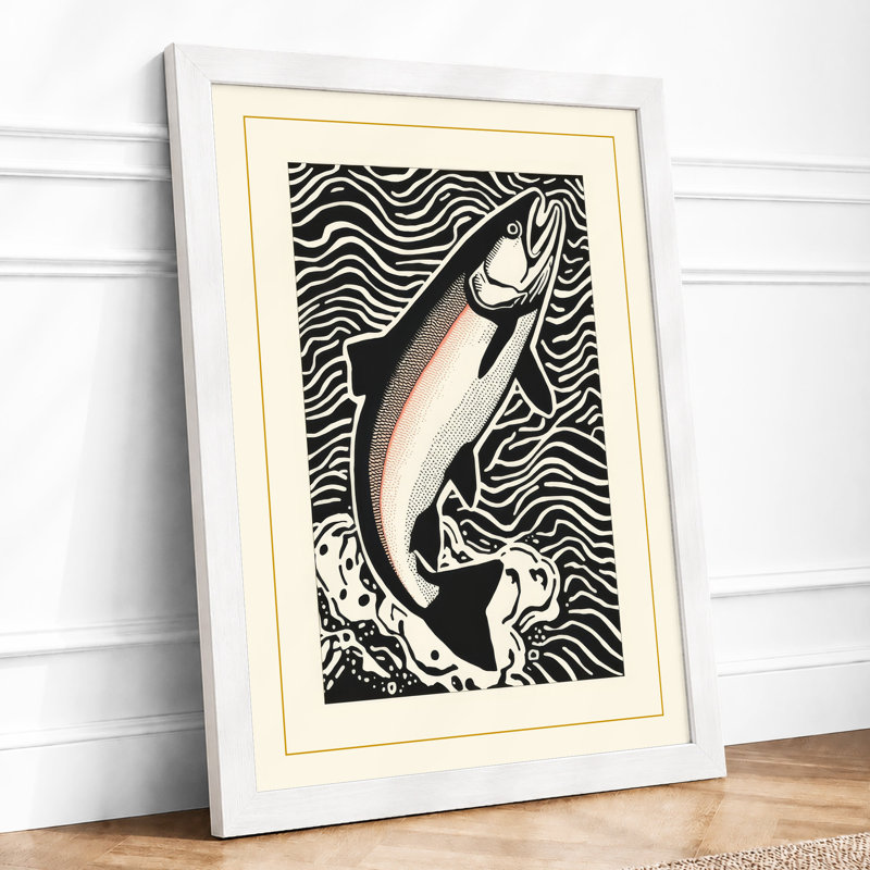 Leaping Fish Graphic Art - Print, A1 - 84.1 x 59.4 cm, White