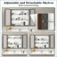 Armoire à pharmacie avec miroir pour salle de bain, miroir de salle de bain mural avec rangement, tablettes réglables, cadre en aluminium, fixation en surface-436753390-436753391