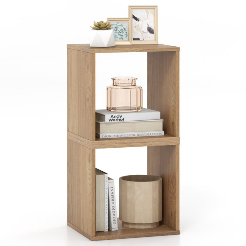 2 Cubes Stackable Bookcase for Living Room and Study