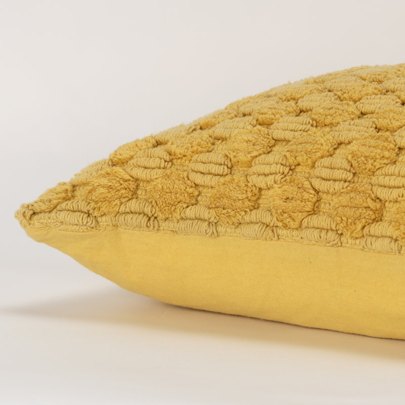 Roya Cotton Throw Pillow, Yellow