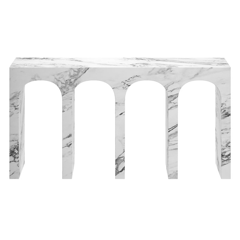 Contemporary ECC Concrete Contract Grade Grand Console Table - Bulgari White
