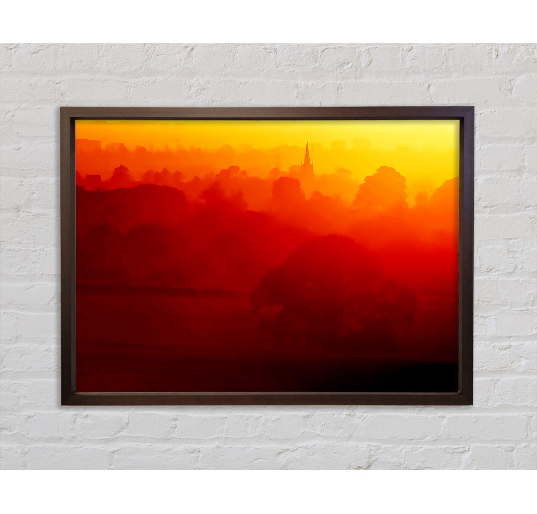 Orange Morning Countryside - Einzelner Bilderrahmen Kunstdrucke auf Leinwand