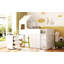 Lit mezzanine simple en bois avec bureau, tiroirs, armoires