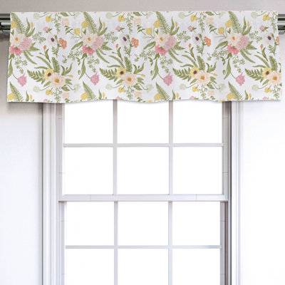 Sateen Floral Ruffled Window Valance