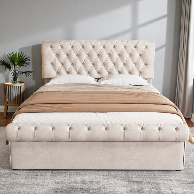 Upholstered Ottoman Storage Bed, Kingsize (5')