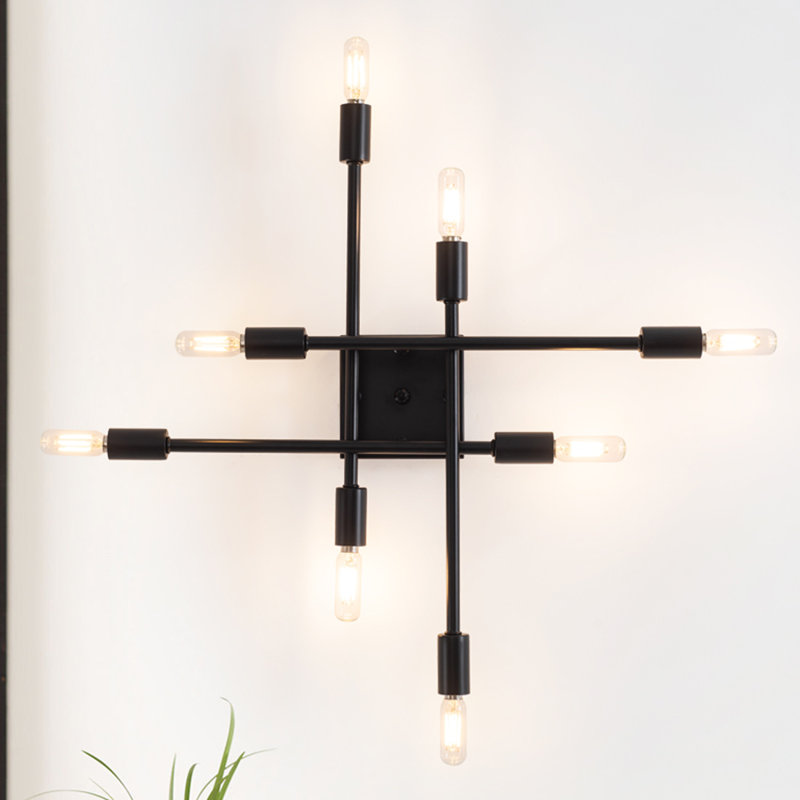 Plafonnier encastré 8 lumières 21,85 po Aubriauna, Noir