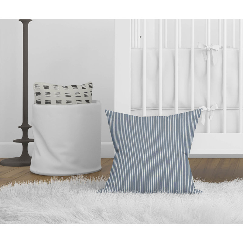 Random Stripes Dark Blue Pillow, 26" H x 26" W
