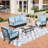 Argyri 5-Person Rocking Powder Coated Steel Patio Conversation Set-110429536