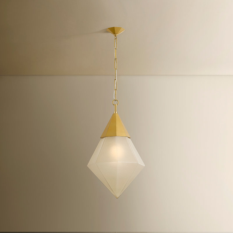 Angelique 1-Light Seeded Glass Pendant, 26.5" H x 15.5" W x 15.5" D, 25 Watts