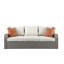 Wicker Patio Sofa With 2 Pillows & 2 Ottomans