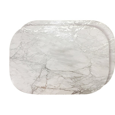 Breccan Placemats Dining Table Mat Table Decor Washable Non Slip Marble Oval 12 X 18