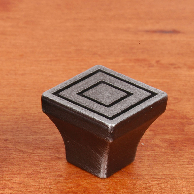 CK Series Square Knob, Small, Distressed Nickel